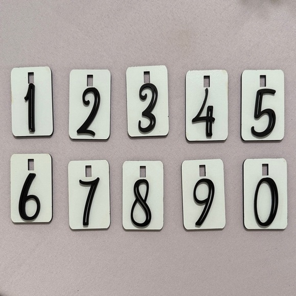 Other - Black and White Number Wood Decor Set